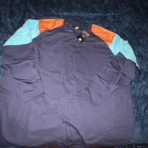 Men’s big and tall crewneck color block sweatshirt